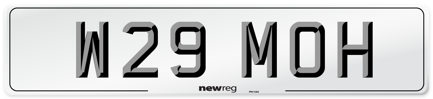 W29 MOH Number Plate from New Reg